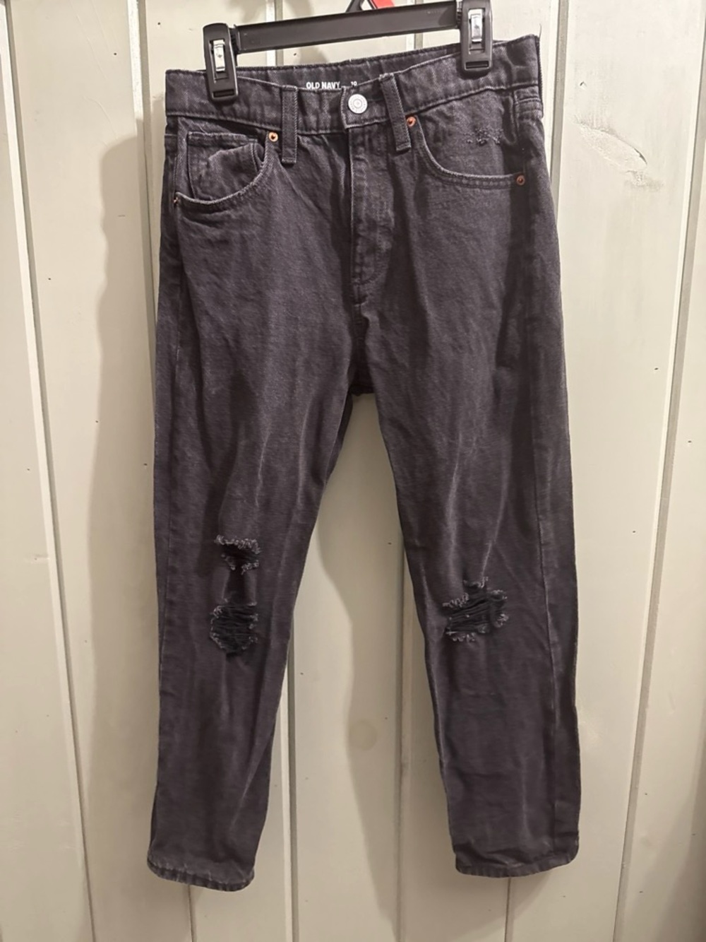 Old Navy Girls Distressed Black Jeans